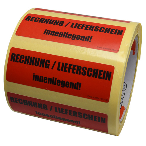 Illustration for: 90 × 30 mm labels indicating enclosed documents