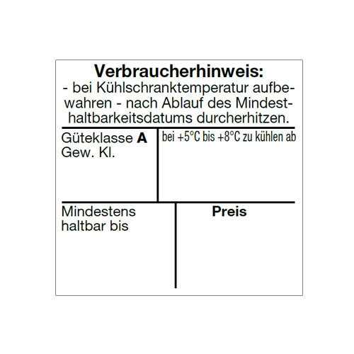 Illustration for: Egg labels with a consumer-information note – 29 × 28 mm