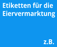 Sortiment: Etiketten und Geräte für die Eierkennzeichnung