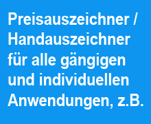 Sortiment: Handauszeichner für Preise und Kennzeichnung