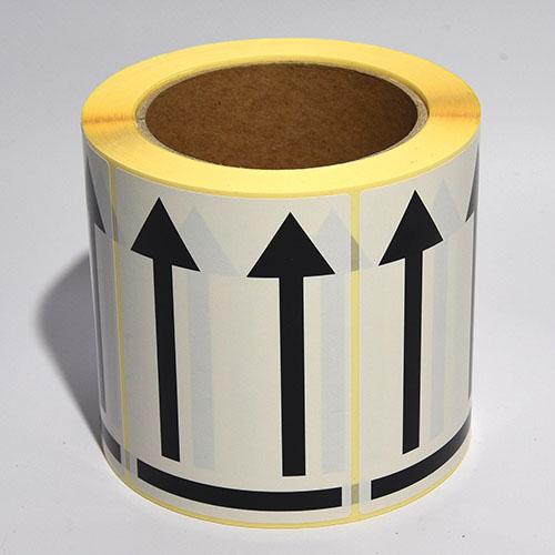 Illustration for: 100 × 70 mm upward-arrow orientation labels
