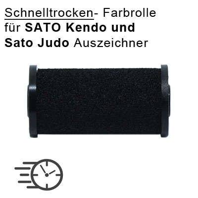 Illustration for: Black fast-drying ink roller for SATO Kendo/Judo