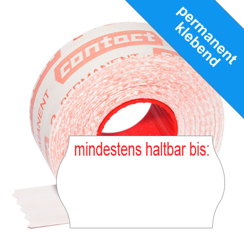 1500 MHD Etiketten 22x12mm Datumsetiketten mit Aufdruck "mindestens haltbar bis:"