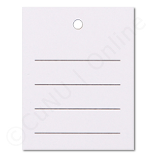 linierte Kartonetiketten, weiß, 35x45mm - einzeln geschnitten 250g/m² Offsetkarton
