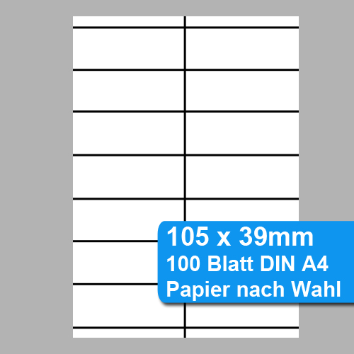 Scanner-Etiketten 105x39mm für Preisleisten an Regalen, perforiertes DIN A4 Papier für Scannerschienen