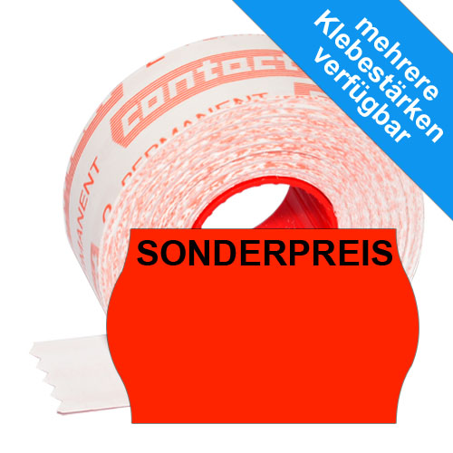 rote Sonderpreisetiketten 25x16mm für Handauszeichner