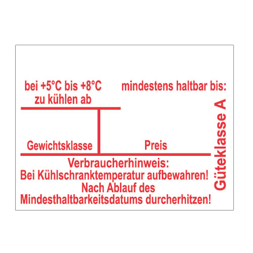 Eierkennzeichnungs-etiketten mit Kühldatum, MHD