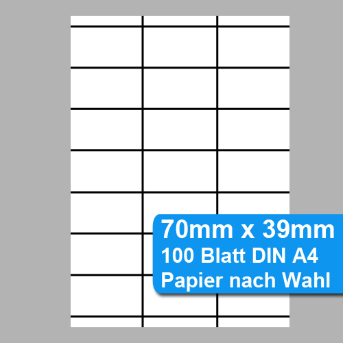 Regal-Etiketten 70x39mm Perforiertes Papier, Etiketten für Regalleisten, VPE=100 Blatt, 2100 Regaletiketten