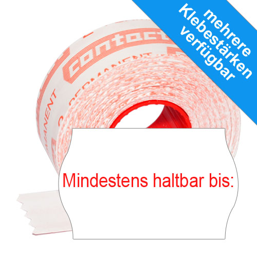 MHD-Etiketten 25x16mm - Etiketten für das Mindesthaltbarkeitsdatum - mittiger Aufdruck: mindestens haltbar bis: