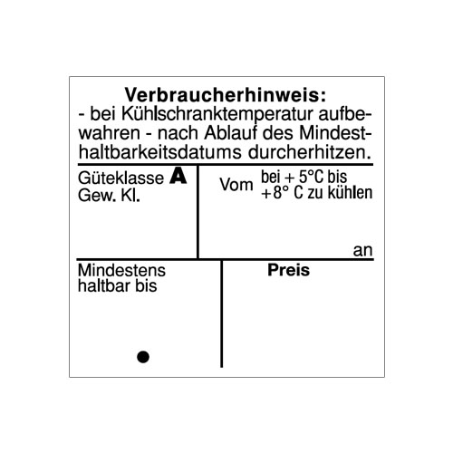 Etiketten für Eier mit Verbraucherhinweis, Mindesthaltbarkeitsdatum Gewichtsklasse und Güteklasse A 29x28mm