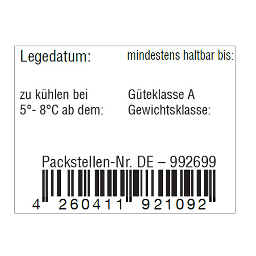 Eier-Etiketten mit EAN Code - für Eierkennzeichnung