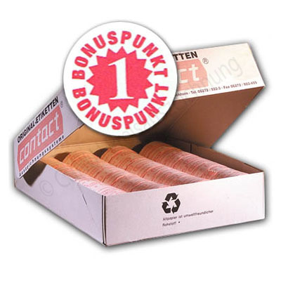 Bonuspunkte, Treuepunkte - runde Etiketten für Sonderaktionen, 14mm Durchmesser