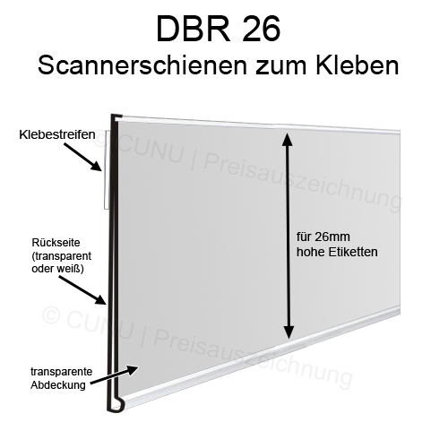 50x DBR26 Preisleiste zum Ankleben an Regale
