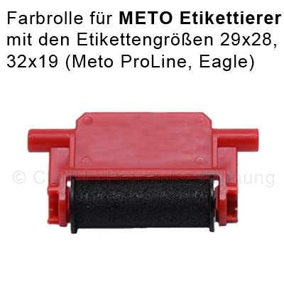 Farbwalze, Farbrolle für Meto Preisauszeichner für die Etikettengrößen 32x19mm, 29x28mm, 29x32mm,