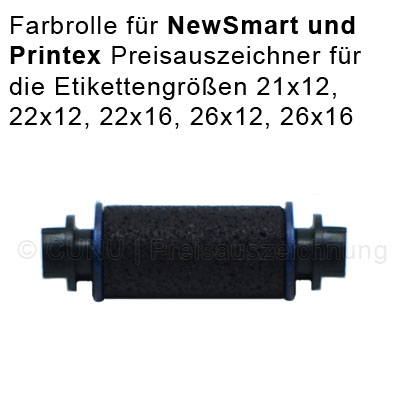 Printex Farbrolle für New Smart und Printex Z Preisauszeichner der Etikettengrößen 22x12, 22x16, 26x12, 26x16