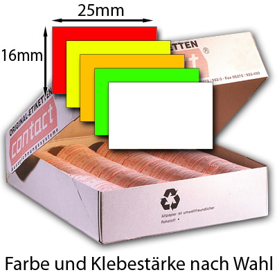 rechteckige 25x16mm Etiketten 25x16 für Preisauszeichner