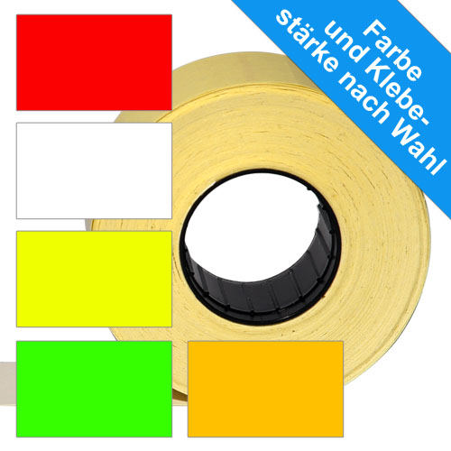 Handauszeichneretiketten 26x16mm, rechteckig, Farbe und Klebestärke nach Wahl