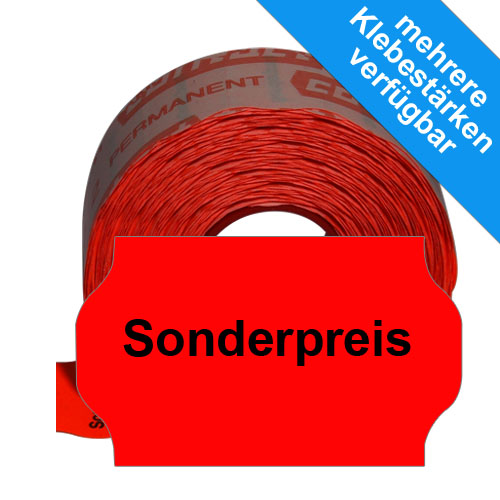 1000 rote 32x19mm Sonderpreisetiketten Etiketten für Sonderpreise 32x19, Vordruck mittig