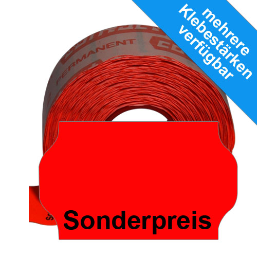 1000 rote 32x19mm Sonderpreis-Etiketten, Etiketten für Sonderpreise 32x19, Vordruck unten