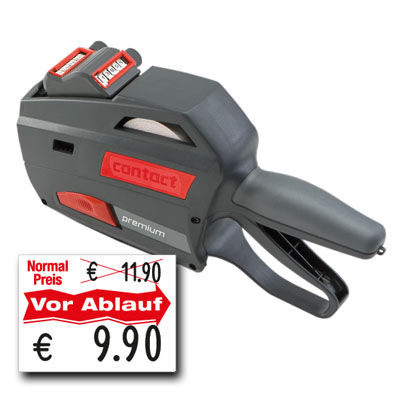 Preisauszeichner für reduzierte Ware vor Ablaufdatum, contact premium 3728-1206 B, für 37x28mm Ablaufdatum-Etiketten, Bild 2