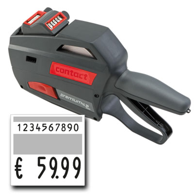 Auszeichner mit großen Zeichen, contact 16.29 Super, für Preise und Nummern auf 29x28mm Etiketten, Bild 2
