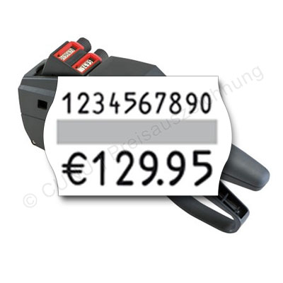 Preise auszeichnen, Nummern auszeichnen - mit dem contact premium 16.16 Focus Etikettiergerät für 25x16mm Etiketten