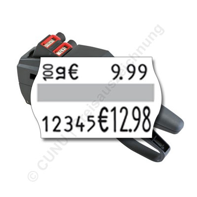 Grundpreis auszeichnen mit dem zweizeiligen Grundpreisauszeichner 26.16-18 GP, für 26x16mm Etiketten