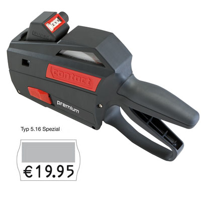 Preisauszeichner contact premium 5.16 Spezial, einzeiliger Preisdruck auf 25x16mm Etiketten, 5 Zeichen unten, Bild 2