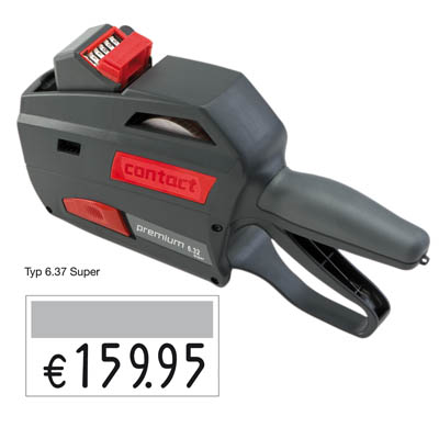 Großdruck Preisauszeichner contact premium 6.37 Super, große Preisabdrucke auf 37x19mm Preisetiketten, Bild 2