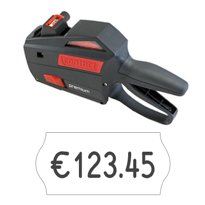 Preisauszeichner contact premium 6.26 für Preisangaben in Euro auf 26x12mm Preisetiketten, 6 Druckstellen für Preise