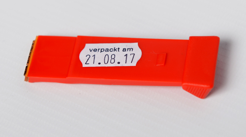 Zusatzstempel, Klischeeschieber für Auszeichner CuNU Modell 2512, Bild 4