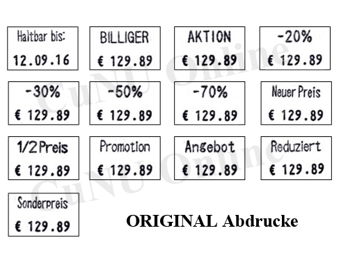 Set Promo-Auszeichner mit Texten: Sonderpreis, Aktion, Haltbar bis:, Angebot, Reduziert, Neuer Preis uvm., Bild 2