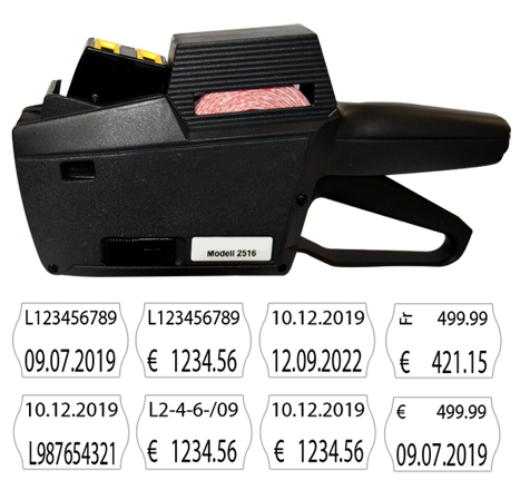 Profi Etikettiergerät für Preise, Grundpreise, Datum, Artikelnummern - CUNU Modell 2516, Bild 3