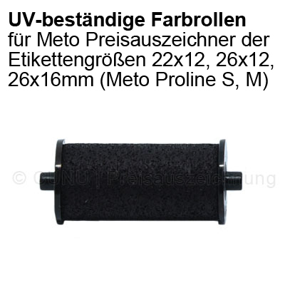wasserfeste Farbrollen für Meto Preisauszeichner für bis zu 26x16mm Etikettengröße - UV-beständige Tinte