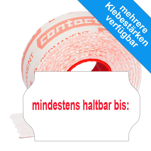 1000 MHD-Etiketten 32x19mm - Etiketten mit dem Aufdruck "mindestens haltbar bis:"