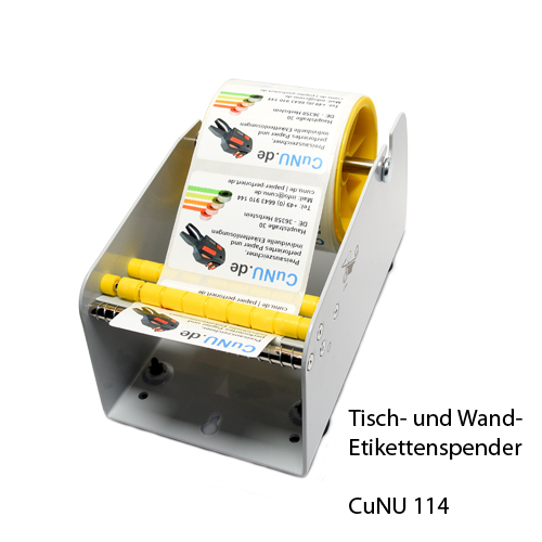 CUNU 114 - Etikettenspender für Wand und Tisch max. 114mm breite Etikettenrollen