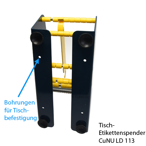 Tisch-Etikettenspender CuNU 113 für eine oder mehrere Rollen Etiketten bis ges. 113mm Breite, Bild 2