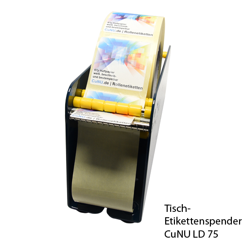 Tisch- Etikettenspender CUNU LD 75 für eine Rolle Etiketten bis zu 75mm Breite