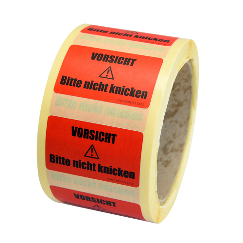 Rollenetiketten "Vorsicht ! Bitte nicht knicken" Aufkleber 50x30mm Etiketten auf Rolle