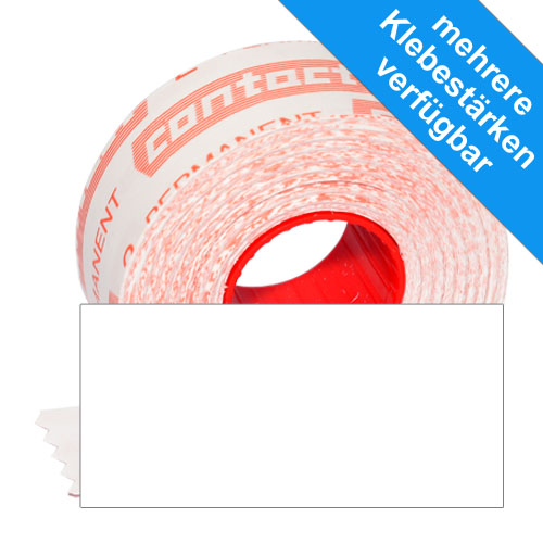 1500 rechteckige Etiketten 25x12mm, weiß für Preisauszeichner CuNU 2512 und Contact Eco 25mm x 12mm