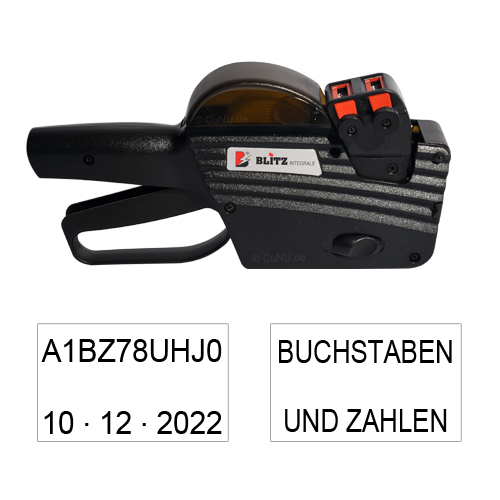 Blitz C20A integrale - zweizeiliger Auszeichner mit Buchstaben und Zahlen für 26x16mm Etiketten