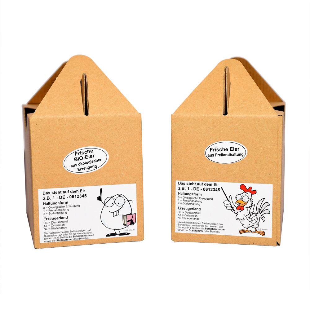 Eierbox Etiketten für 1kg Tragebox - Motiv Mobilstall Cartoon - für alle Haltungsformen, Bild 4