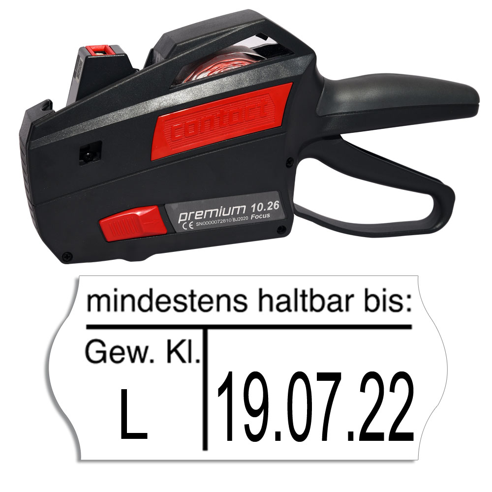 Auszeichner für Gewichtsklasse und MHD