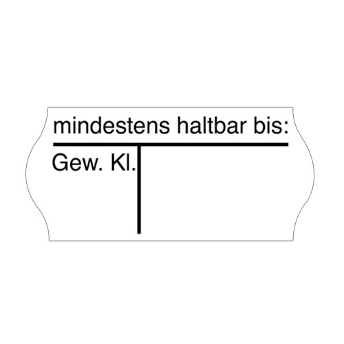 Etiketten für Gewichtsklasse und Mindesthaltbarkeitsdatum, 26mm x 12mm
