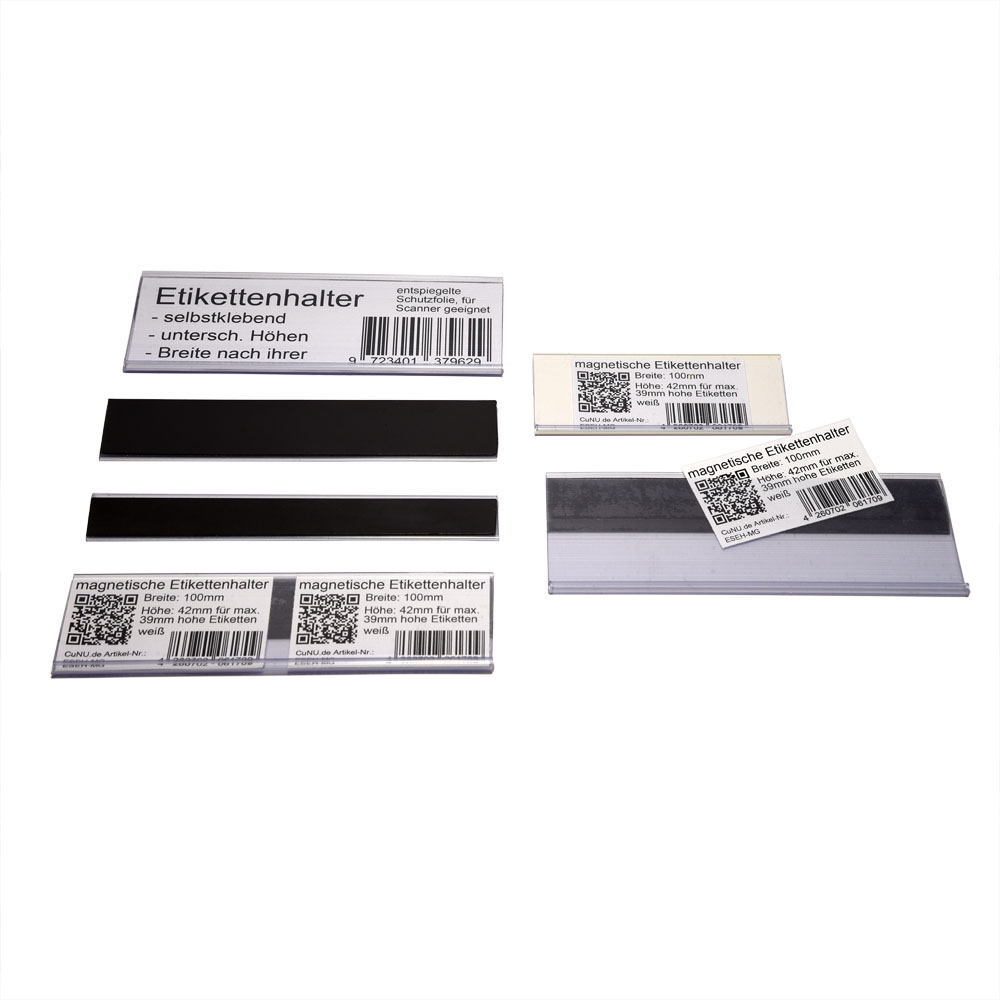 20 magnetische Etikettenhalter, transparent, für 39mm hohe Etiketten, Bild 3