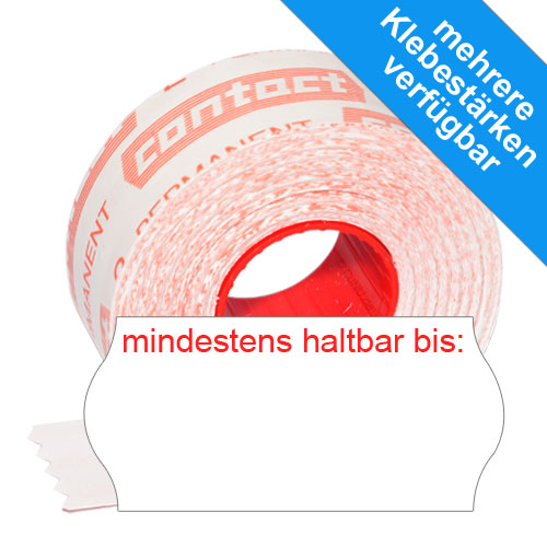 MHD Etiketten 26x12mm, Aufdruck: mindestens haltbar bis: