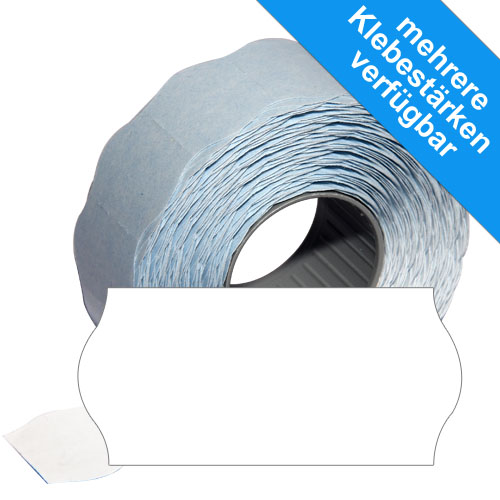 weiße 26x12mm Wellenrandetiketten für Preisauszeichner