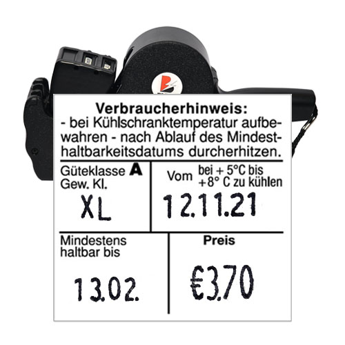 Blitz T021 Eierverordnungs-Auszeichner zweizeilig mit 12+11 Stellen für Eieretiketten 29x28