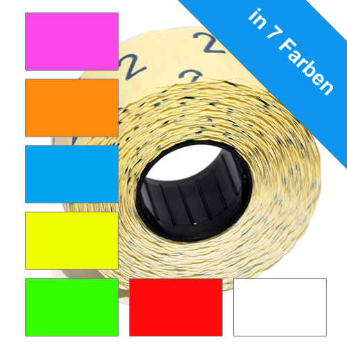 26x16mm Rechteck-Etiketten in 7 unterschiedlichen Farben, permanent klebend
