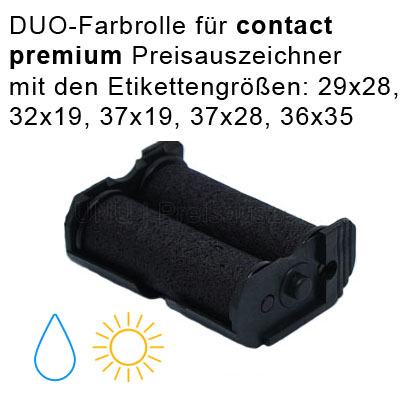 wasserfeste, UV beständige - Doppel-Farbrolle für contact Auszeichner ab 29x28mm